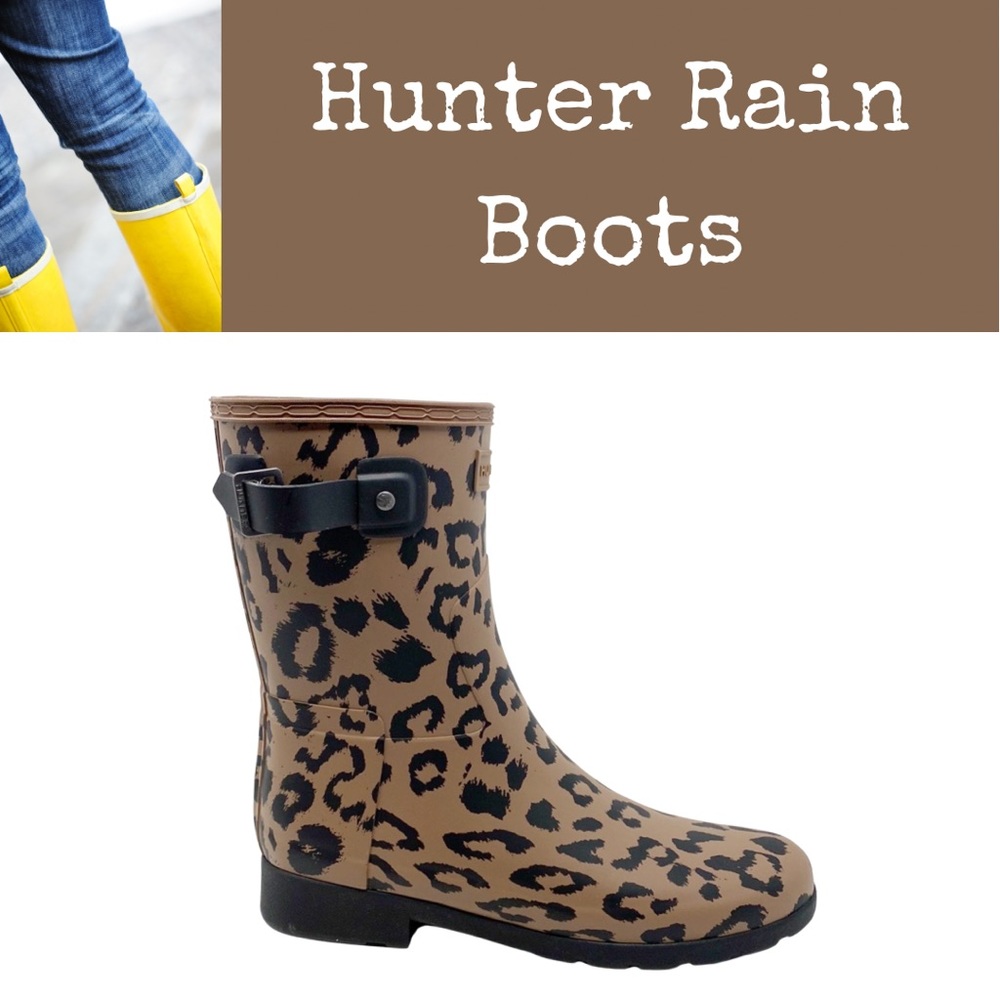 Hunter Original Refined Women's Short Leopard Waterproof Rain Boot